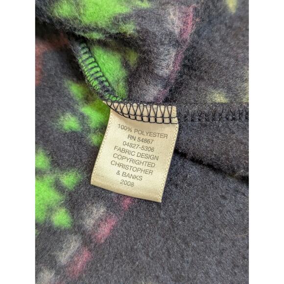 CHRISTOPHER & BANKS Fleece Vest Size XL Christmas Holiday Fir Trees Snowflakes - Picture 7 of 8